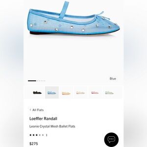 Loeffler Randall

Leonie Crystal Mesh Ballet Flats Size 8.5 Blue Brand New